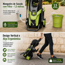 Lavadora Elétrica de Alta Pressão 4500PSI 2500W Bivolt com 4 Bicos de Conexão + BRINDE: Aspirador Profissional 5.5HP 18.9L - COMPRE 1 LEVE 2