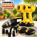 Soprador Elétrico Portátil de Alta Pressão 20000RPM + BRINDE: Aspirador de Pó Portátil 12v - COMPRE 1 LEVE 2